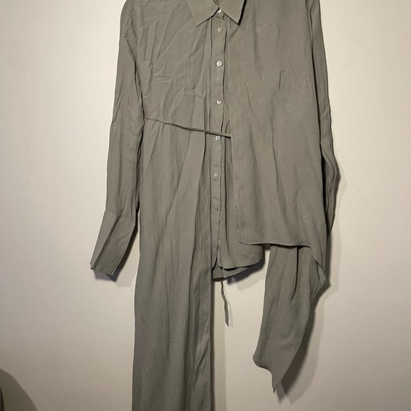 Zara Caledon Green Flowed Panel Button Down Shirt Blouse. Size Small - Picture 7 of 12